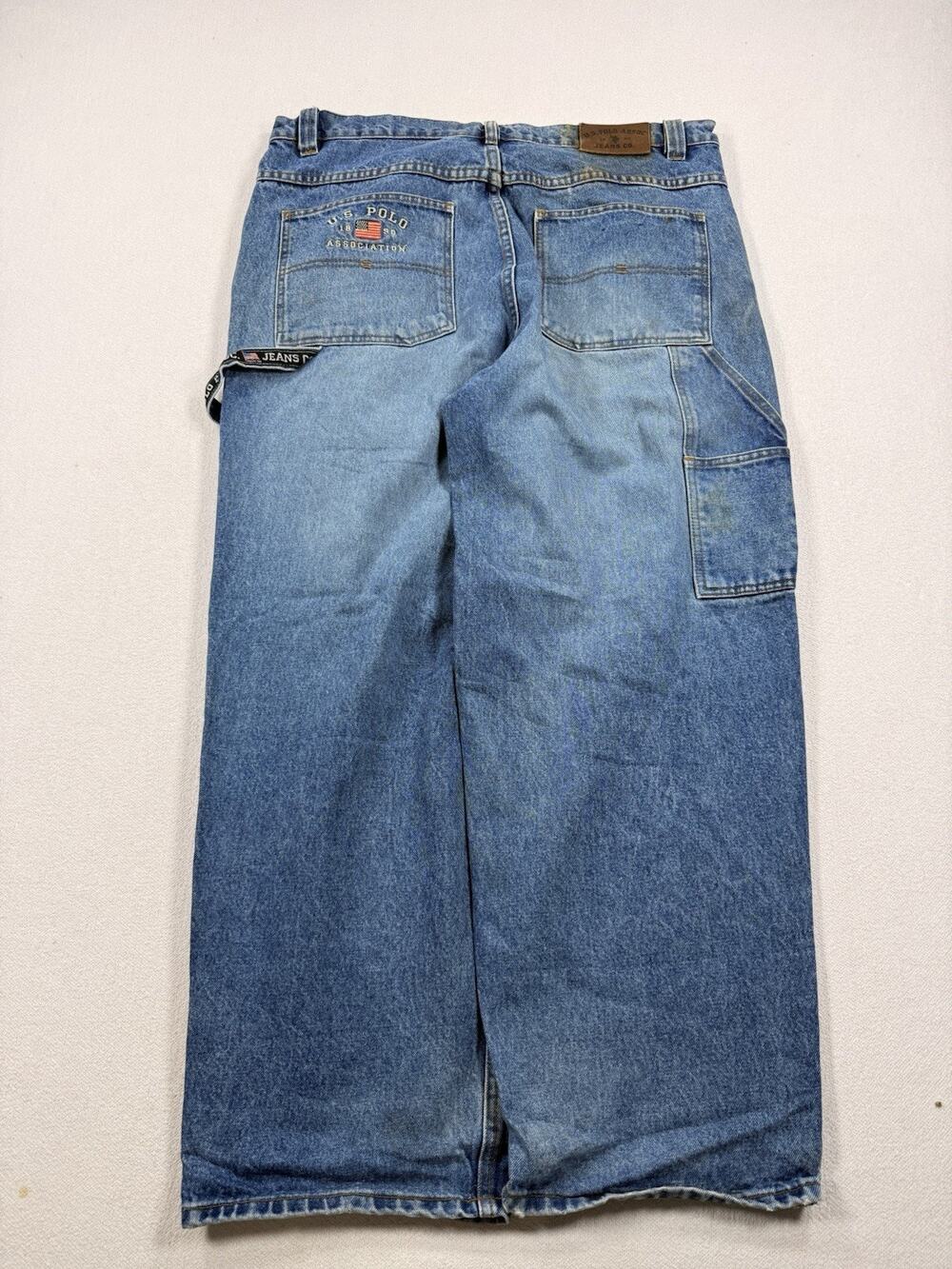 VTG US Polo Assn USPA Jeans Baggy Carpenter Grunge Skater Y2K Blue Mens 38 X 30